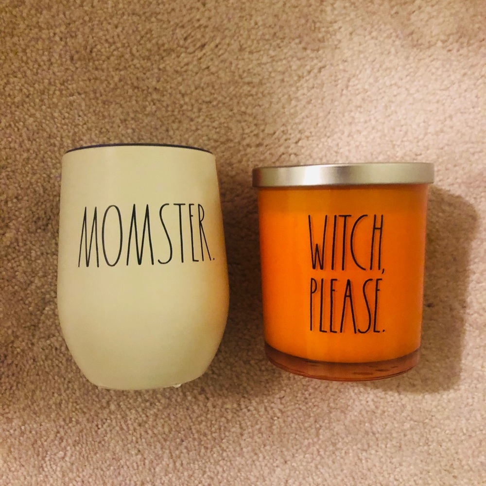 Rae Dunn Halloween Cup and Candle Bundle